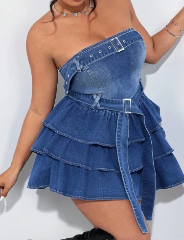 Rochie scurta SHEIN CURVE, albastru