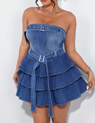 Rochie scurta SHEIN CURVE, albastru