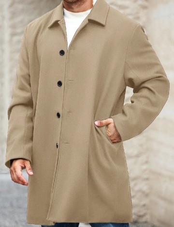 Palton SHEIN Plus Size Men, bej
