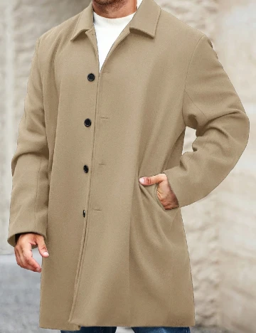Palton SHEIN Plus Size Men, bej