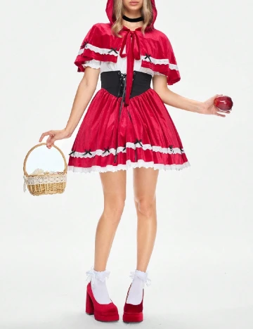 Compleu Romwe, rosu/alb