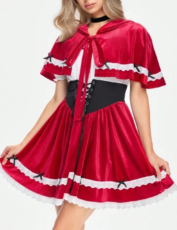 Compleu Romwe, rosu/alb