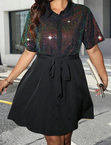 Rochie scurta SHEIN CURVE, negru