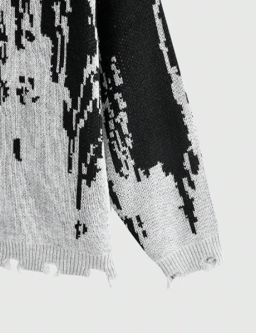 Pulover SHEIN Plus Size Men, negru/gri