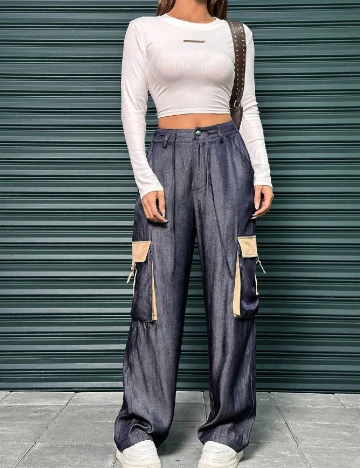 Pantaloni SHEIN, albastru