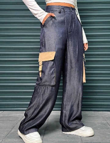 Pantaloni SHEIN, albastru