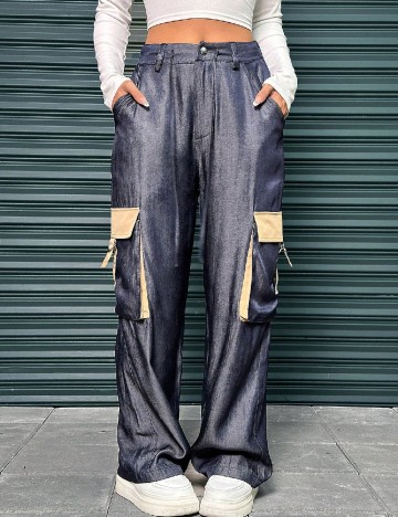 Pantaloni SHEIN, albastru