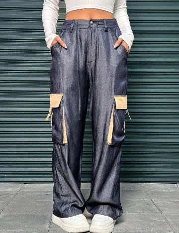 Pantaloni SHEIN, albastru