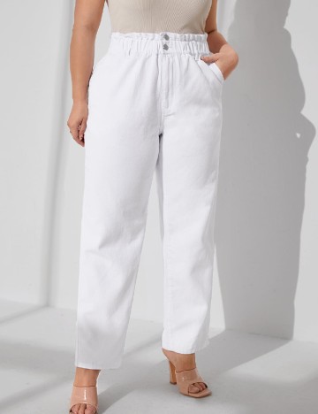 Blugi SHEIN CURVE, alb