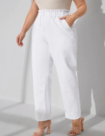 Blugi SHEIN CURVE, alb