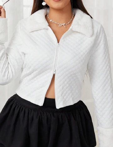 Jacheta SHEIN CURVE, alb