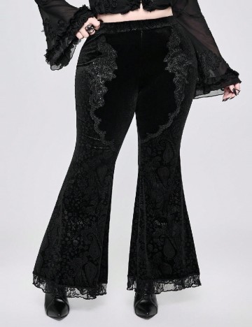 Pantaloni Romwe Plus Size, negru