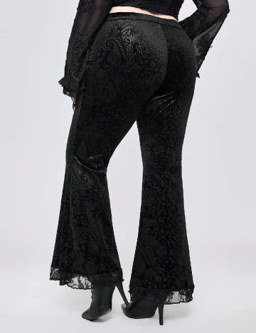 Pantaloni Romwe Plus Size, negru