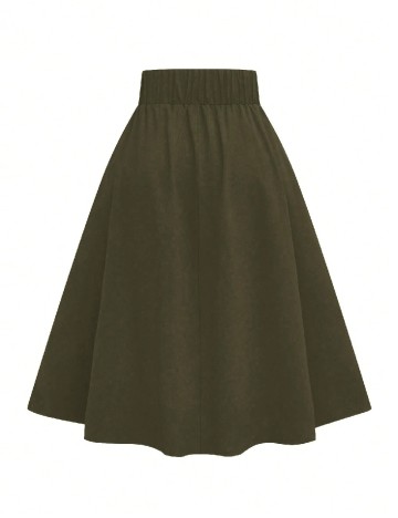 Fusta SHEIN CURVE, verde