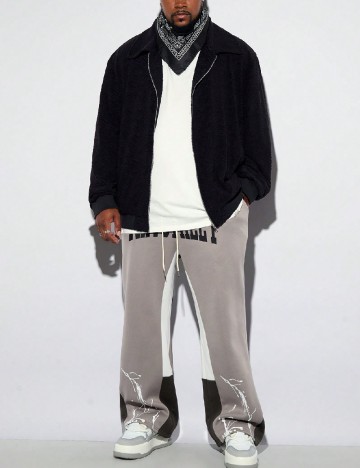 
						Jacheta SHEIN Plus Size Men, negru