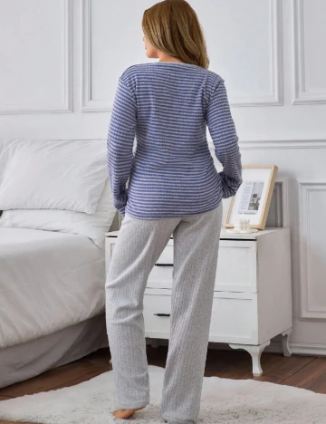 Pijama SHEIN, gri/mov