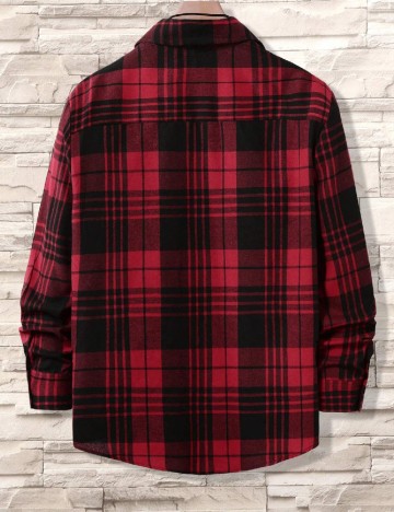 Camasa SHEIN Plus Size Men, rosu/negru