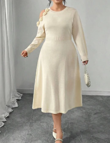 Rochie medie SHEIN CURVE, crem