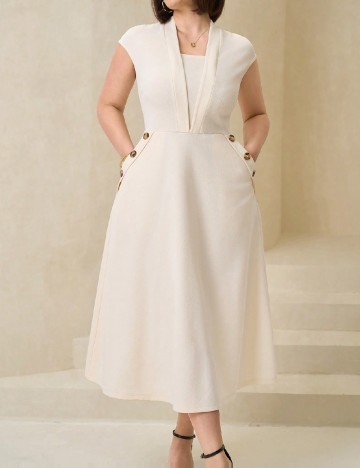 
						Rochie medie SHEIN CURVE, crem