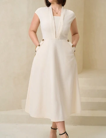 Rochie medie SHEIN CURVE, crem