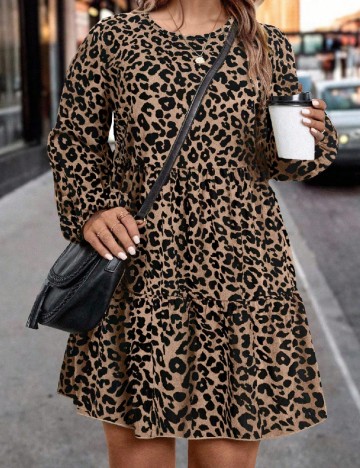 Rochie scurta SHEIN CURVE, animal print