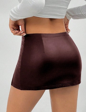 Fusta SHEIN CURVE, visiniu