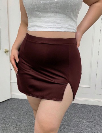 Fusta SHEIN CURVE, visiniu