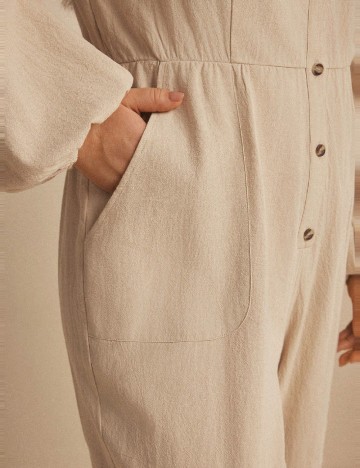 Salopeta SHEIN CURVE, crem