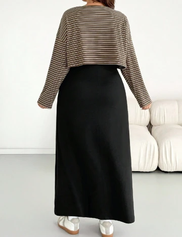 Compleu SHEIN CURVE, maro/negru