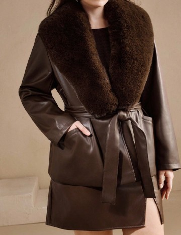 
						Palton SHEIN CURVE, maro