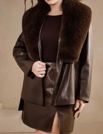 Palton SHEIN CURVE, maro