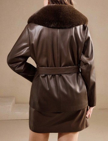 Palton SHEIN CURVE, maro