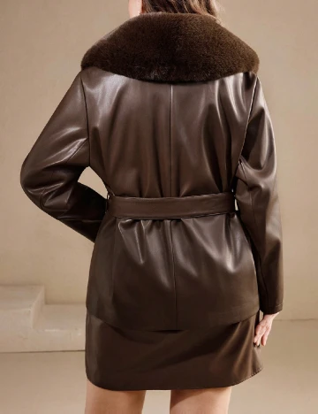 Palton SHEIN CURVE, maro