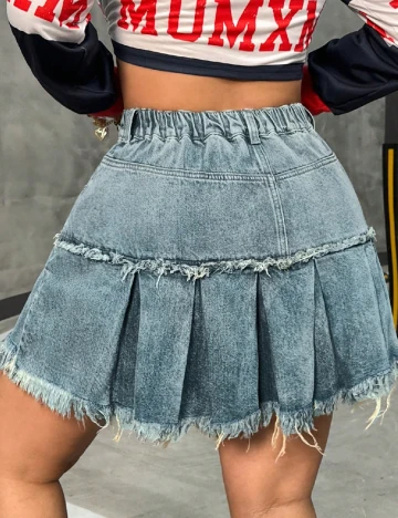 Fusta SHEIN CURVE, albastru