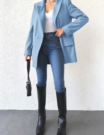 
						Sacou SHEIN, albastru