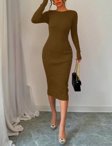 Rochie medie SHEIN, kaki