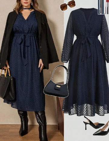 Rochie medie SHEIN CURVE, bleumarin