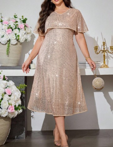 Rochie medie SHEIN CURVE, crem