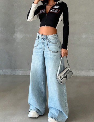 
						Blugi SHEIN, albastru