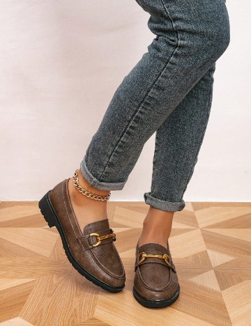 Mocasini SHEIN, maro