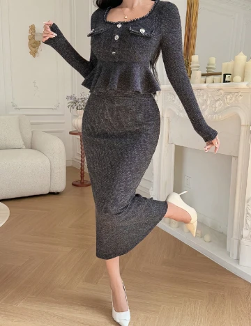 Compleu Dazy, gri inchis