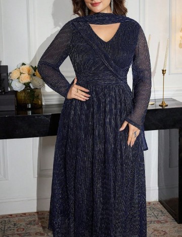 Rochie lunga SHEIN CURVE, bleumarin