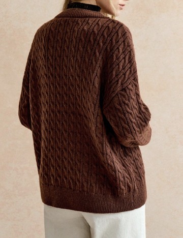 Pulover SHEIN, maro/negru