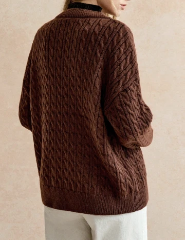 Pulover SHEIN, maro/negru