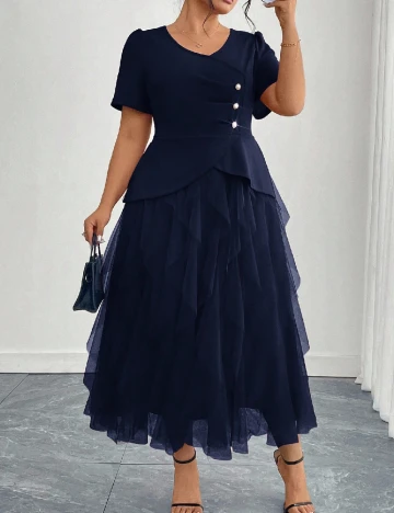 Rochie lunga SHEIN CURVE, bleumarin