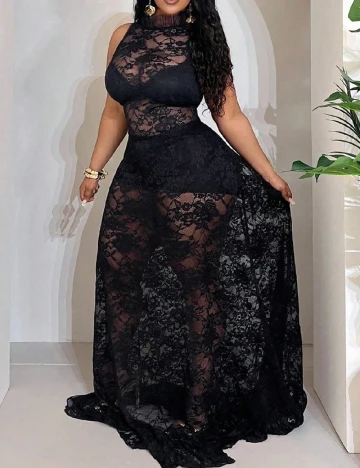 Rochie lunga SHEIN CURVE, negru