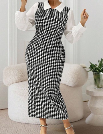 
						Rochie lunga SHEIN CURVE, alb/negru
