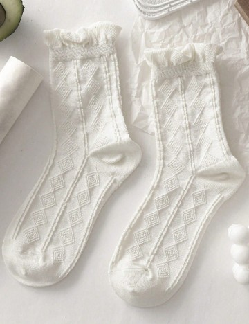 Set sosete 5 perechi Romwe, alb