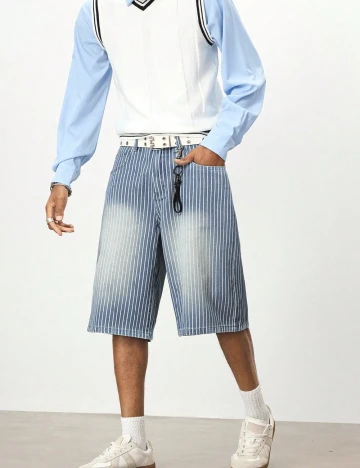 Pantaloni scurti Romwe, albastru