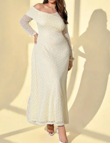 Rochie lunga SHEIN CURVE, galben deschis